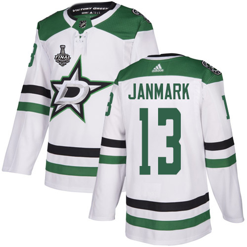 Adidas Men Dallas Stars 13 Mattias Janmark White Road Authentic 2020 Stanley Cup Final Stitched NHL Jersey